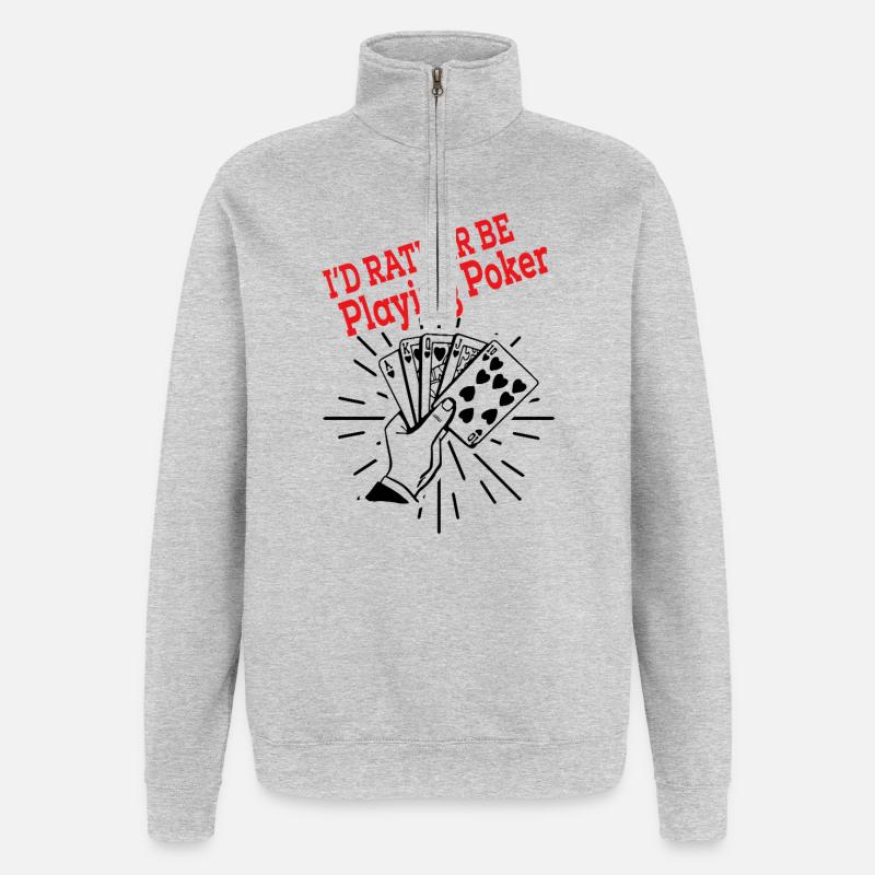 Better poker than anything else - Quarter-Zip Sweatshirt - heather grey