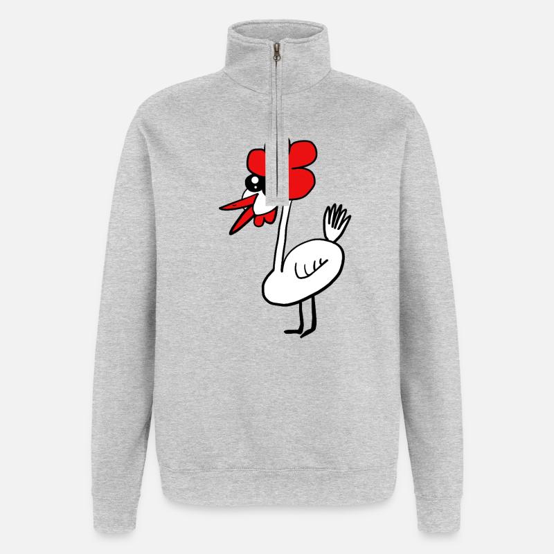chicken chickens poultry funny - Quarter-Zip Sweatshirt - heather grey