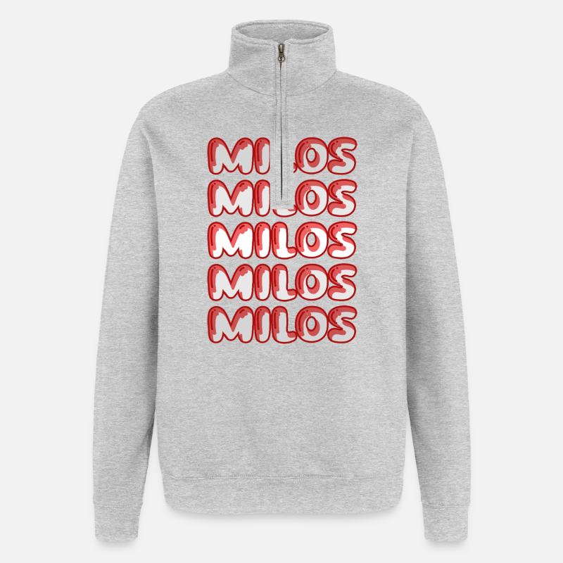 Gift for Milos - Quarter-Zip Sweatshirt - heather grey