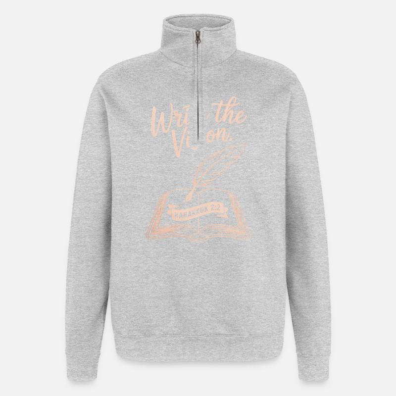 Écrivez le t-shirt Vision Habakcuk - Sweat à zip 1/4 - gris chiné