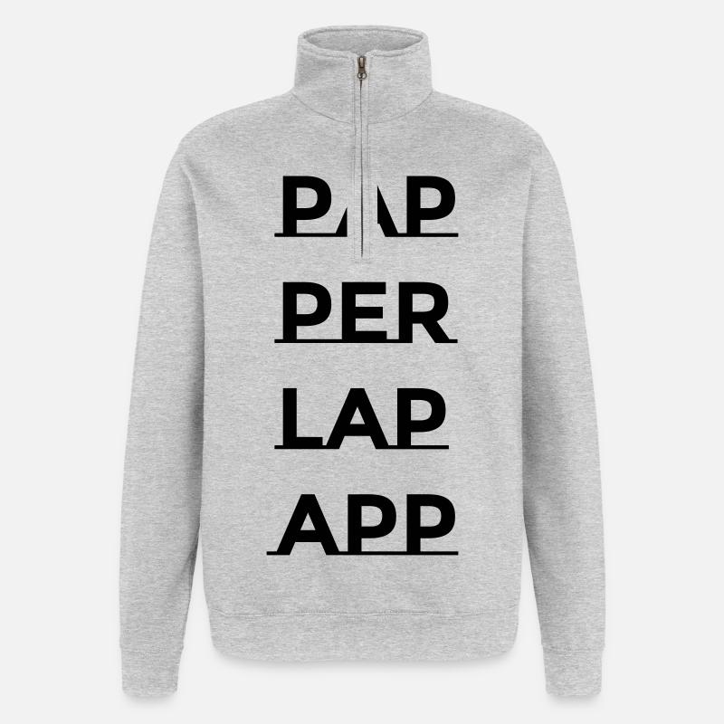 Balivernes - Sweat à zip 1/4 - gris chiné