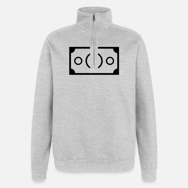 Dollar - Sweat à zip 1/4 - gris chiné