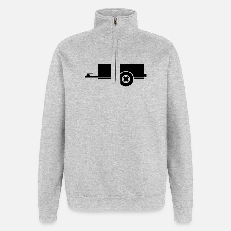 Remorque de traction - Sweat à zip 1/4 - gris chiné
