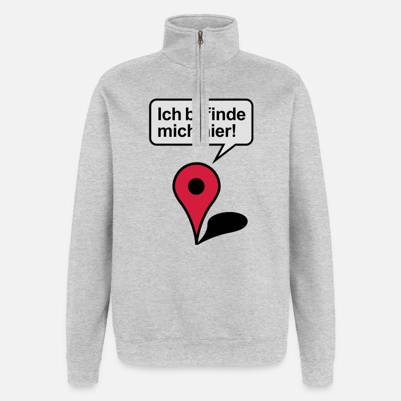 Ich befinde mich hier Google Maps - Quarter-Zip-Sweatshirt - Grau meliert