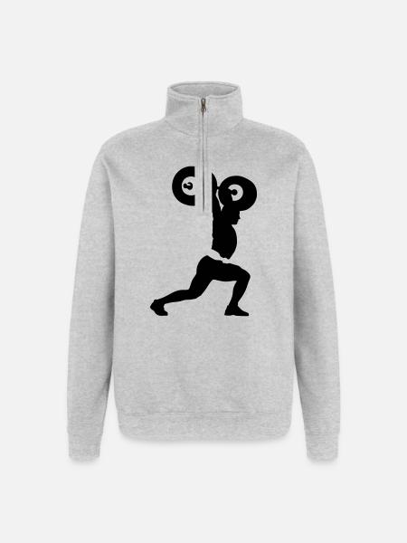 weightlifter - Quarter-Zip Sweatshirt - heather grey