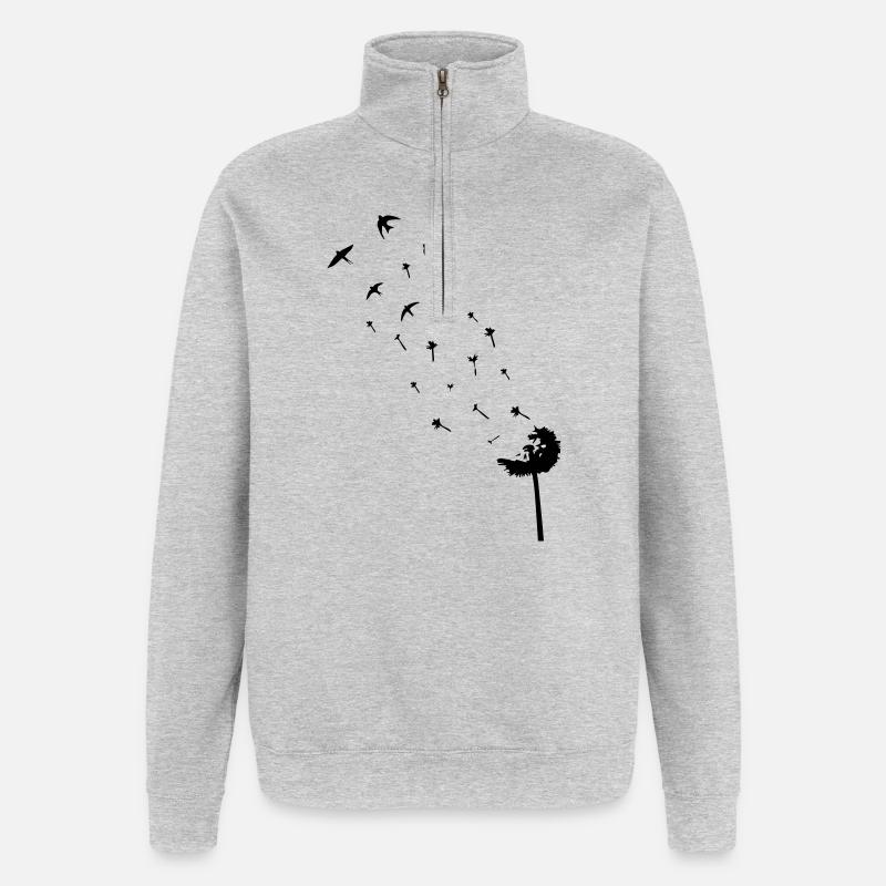 Pusteblume - Quarter-Zip-Sweatshirt - Grau meliert