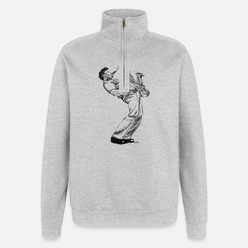 Saksofonist - Quarter-Zip Sweatshirt - heather grey