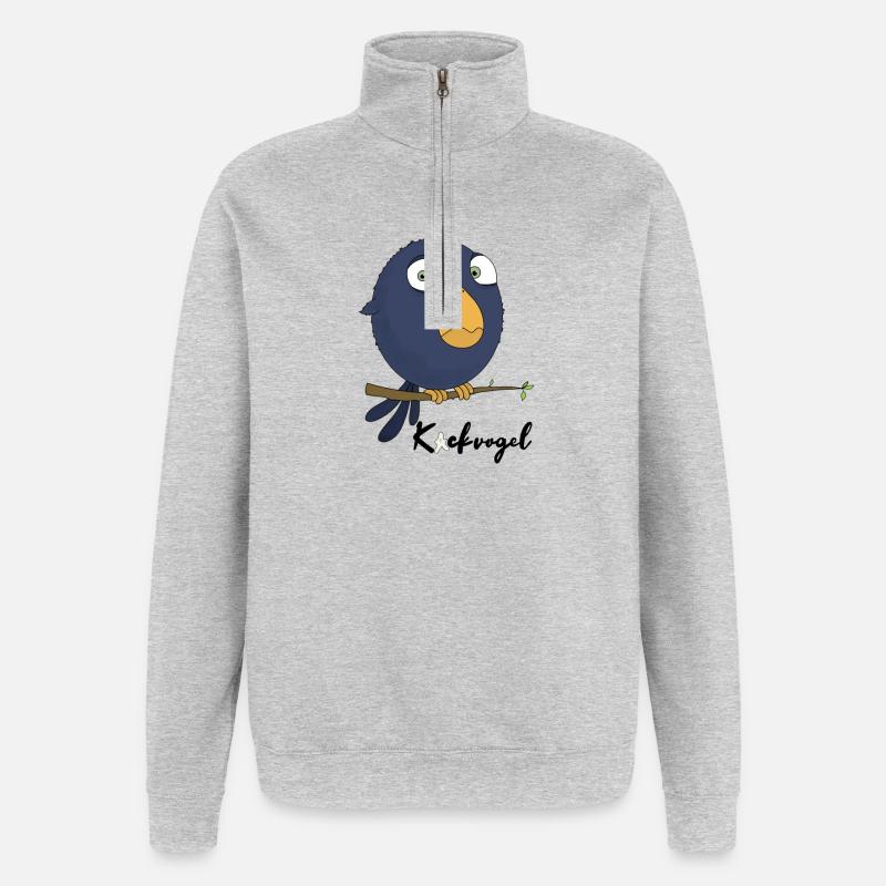 Kackvogel - Quarter-Zip-Sweatshirt - Grau meliert