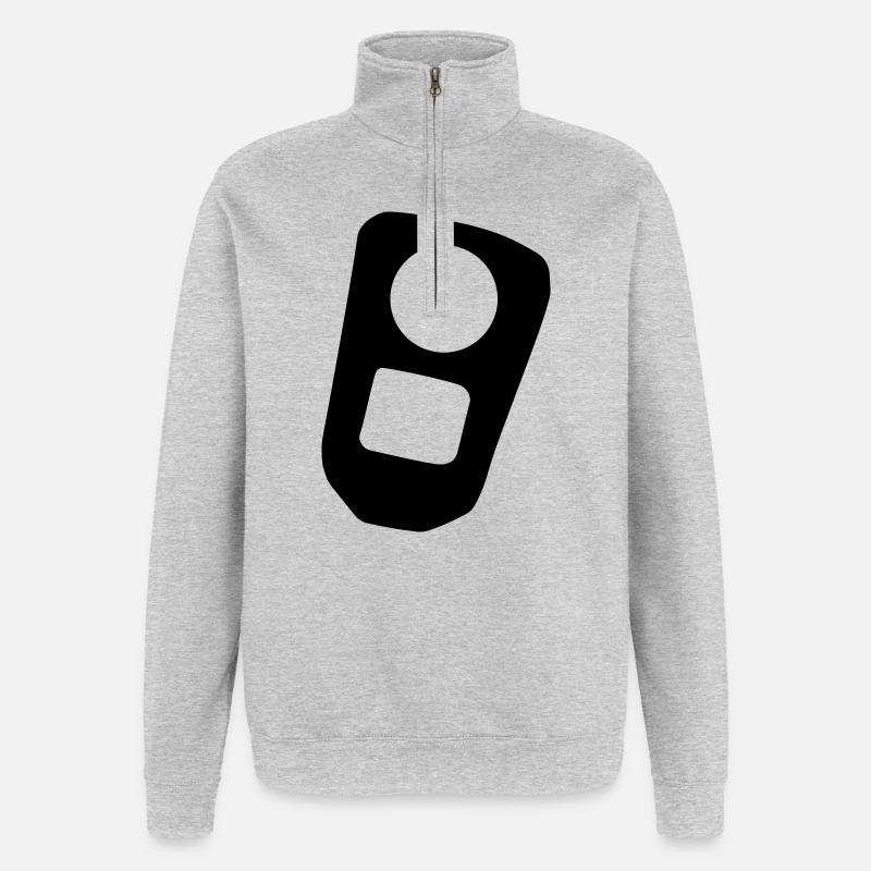 Boîte à rabat - Sweat à zip 1/4 - gris chiné