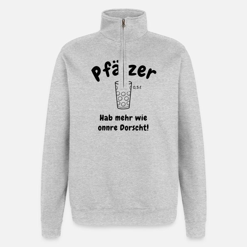 Pfälzer Durst - Quarter-Zip-Sweatshirt - Grau meliert