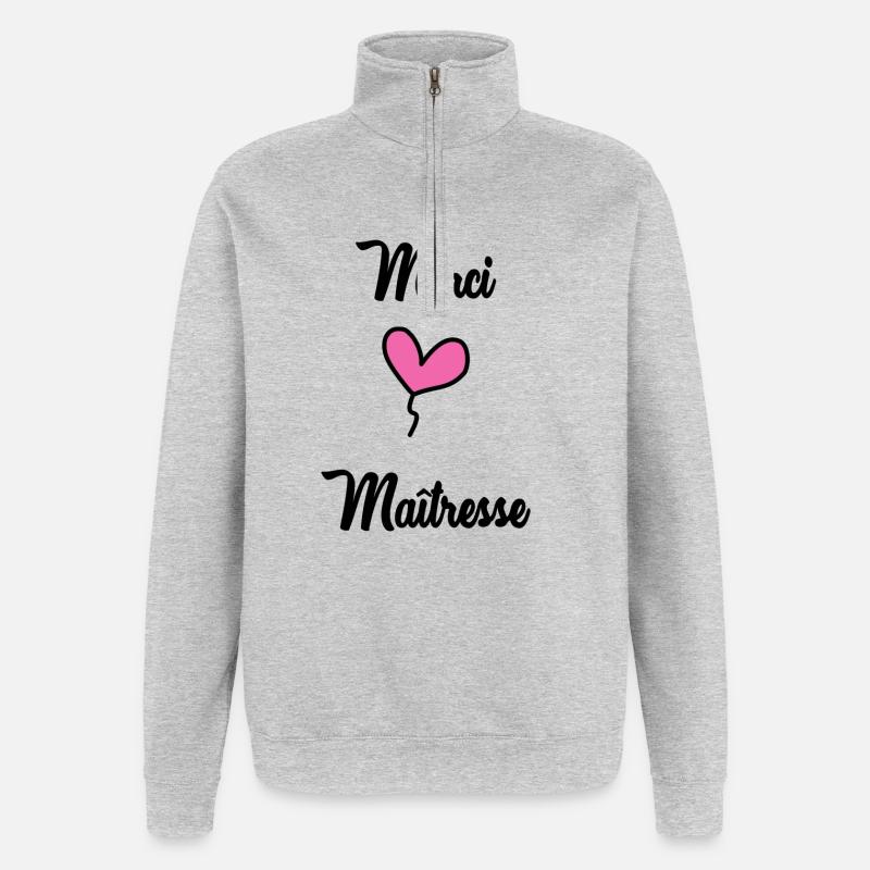 DANKE, HERRIN - Quarter-Zip-Sweatshirt - Grau meliert