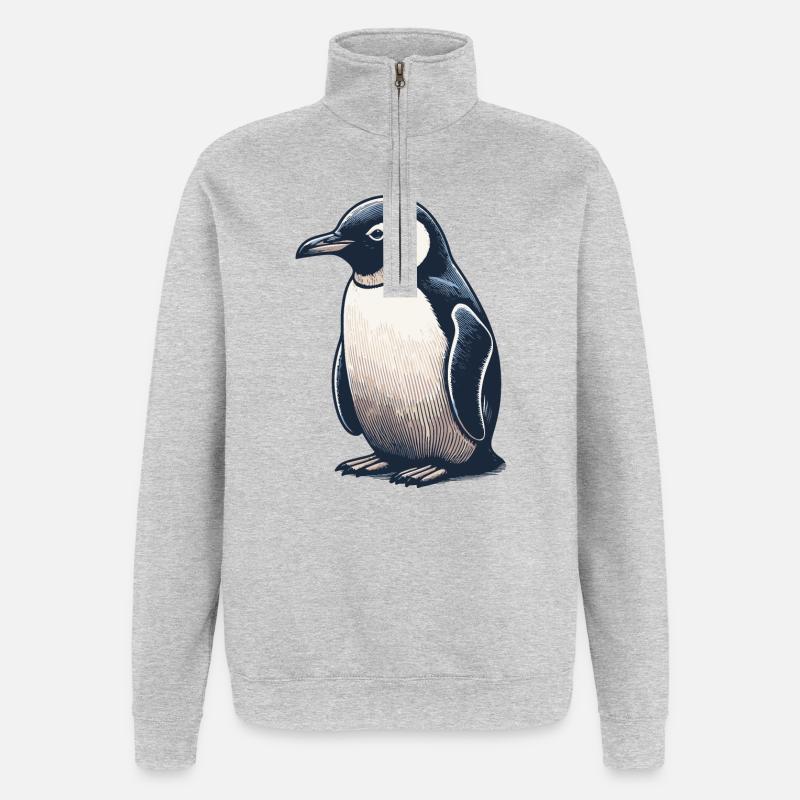 Pengu - Quarter-Zip Sweatshirt - heather grey