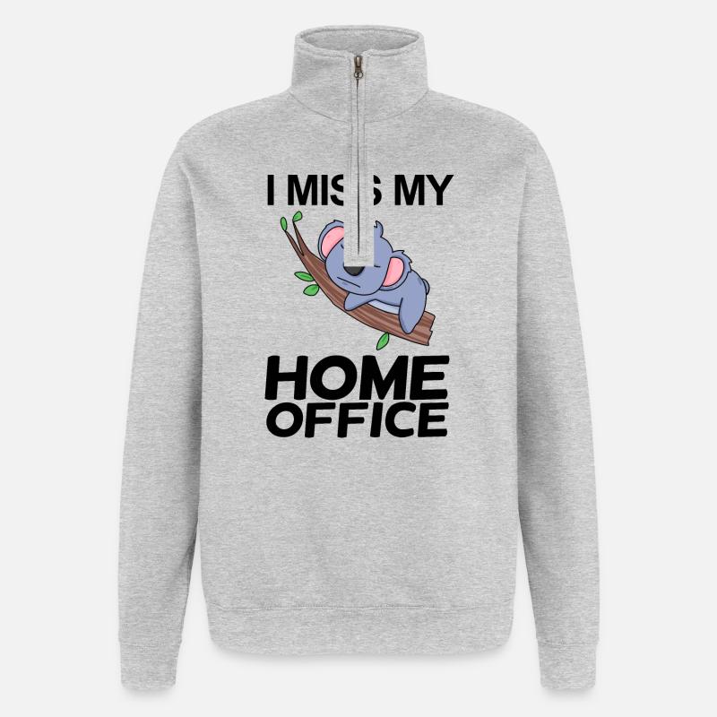 Bureau à domicile Dire drôle - Sweat à zip 1/4 - gris chiné