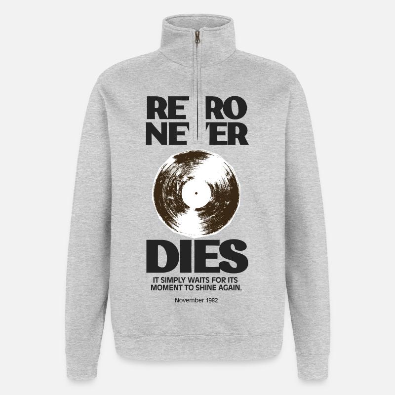 Retro never dies - 1982 - Quarter-Zip Sweatshirt - heather grey