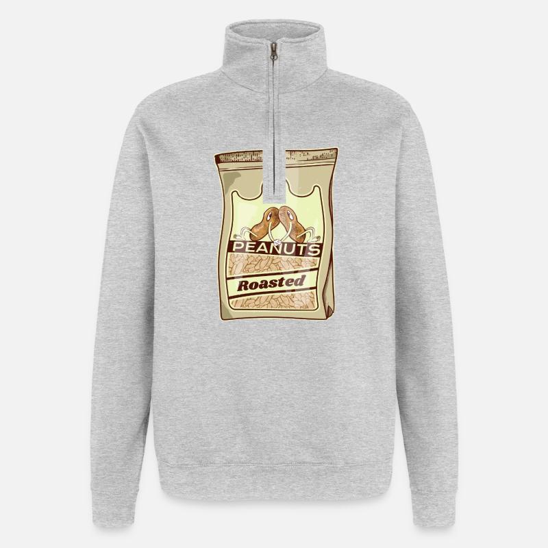 Pack rétro de cacahuètes grillées - Sweat à zip 1/4 - gris chiné