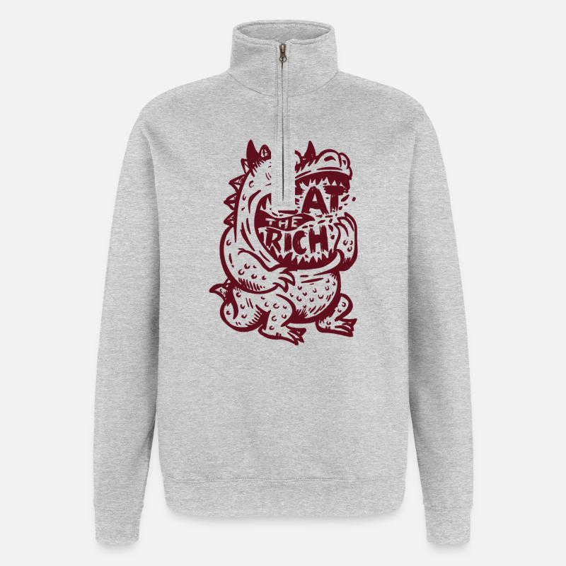 eat_the_rich - Sweatshirt med 1/4 lynlås - grå meleret