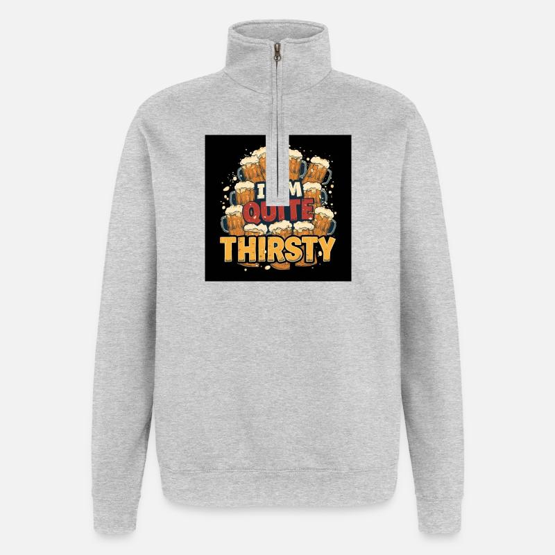 Ich habe ziemlich Durst - Quarter-Zip-Sweatshirt - Grau meliert