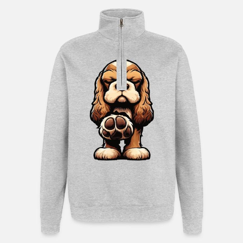 Cocker Spaniel Cockerhund Cocker Spaniel Besitzer - Quarter-Zip-Sweatshirt - Grau meliert