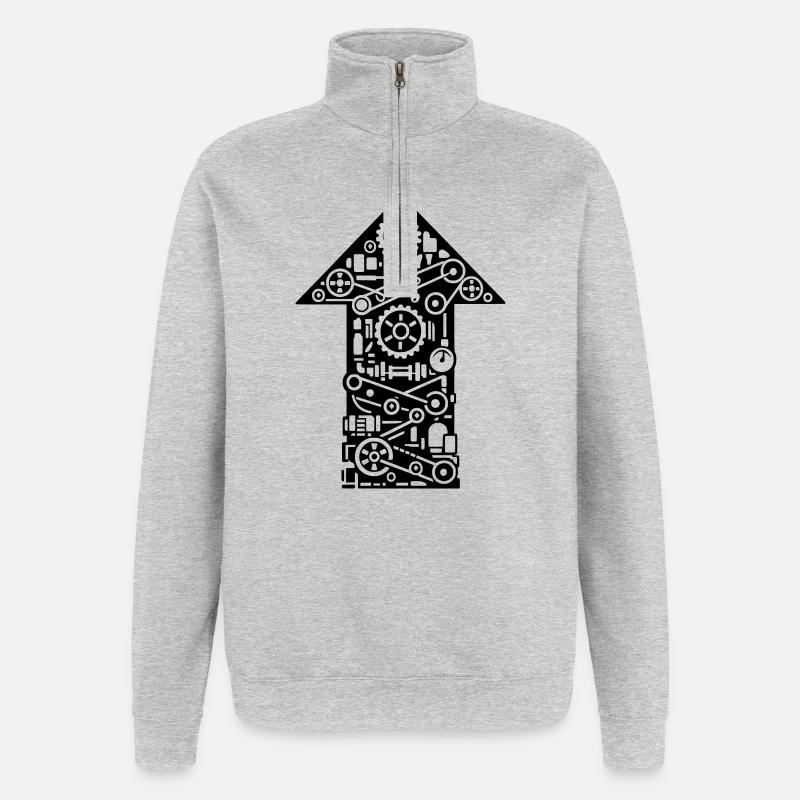 Pfeil Machine Technology - Quarter-Zip Sweatshirt - heather grey
