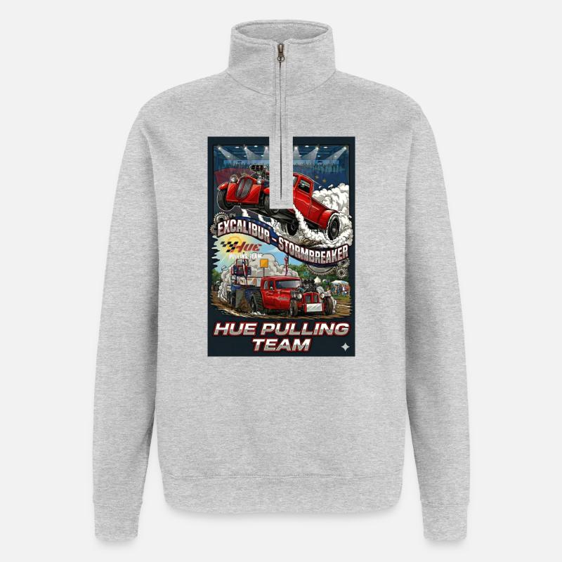 Tshirt_Hue_Pulling_Team - Quarter-Zip Sweatshirt - heather grey