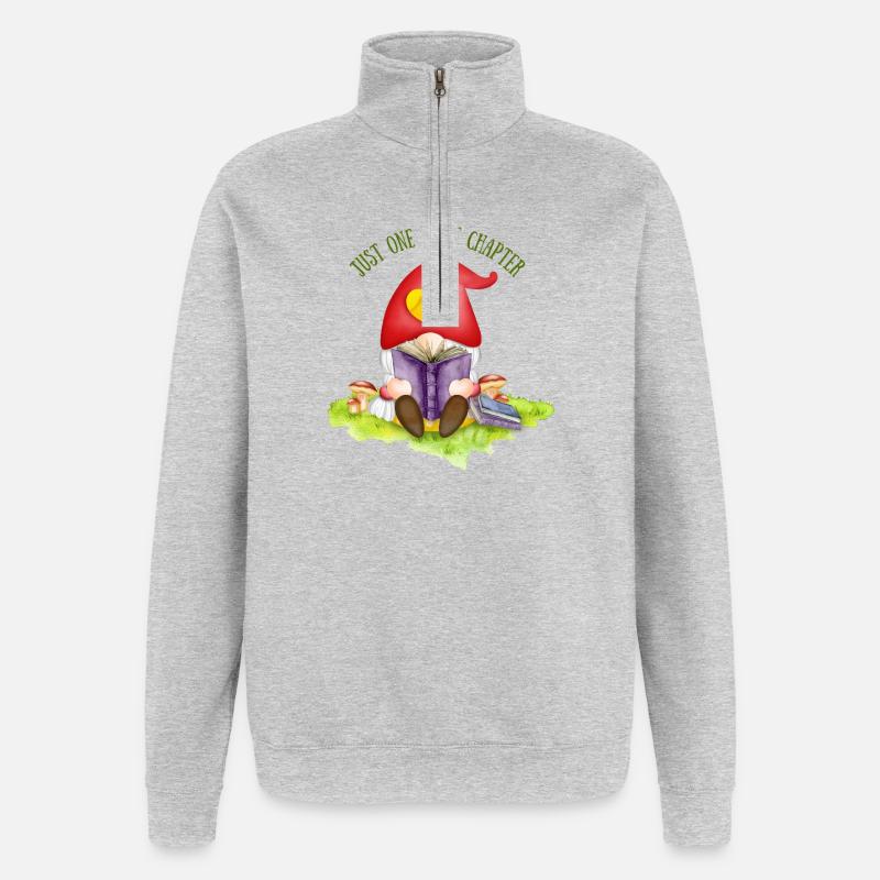Encore un chapitre - Sweat à zip 1/4 - gris chiné