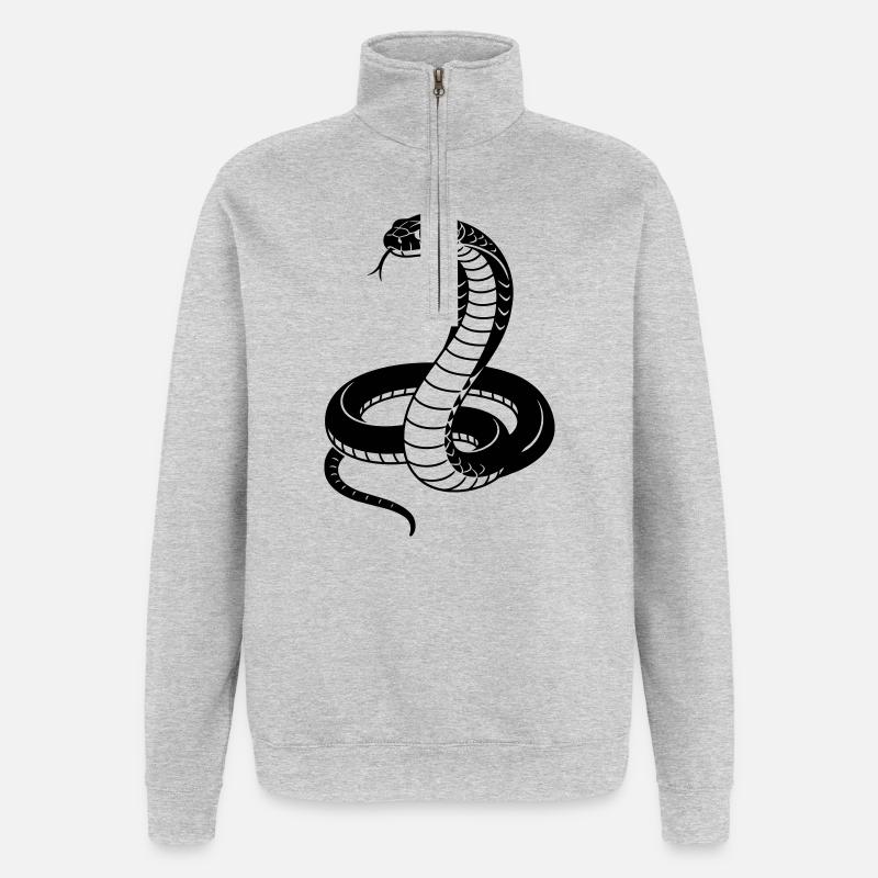 Cobra - Sweat à zip 1/4 - gris chiné