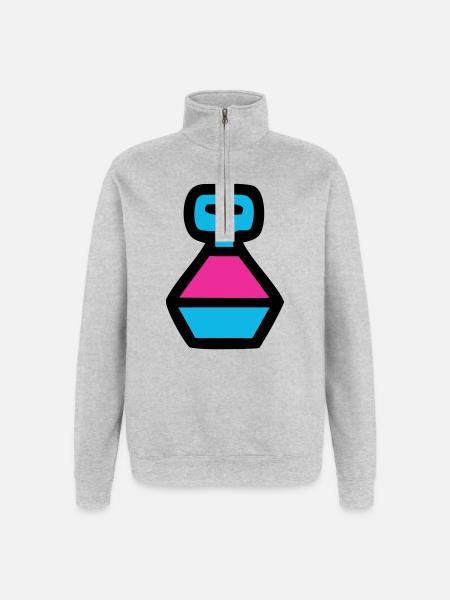 Retro Water Bottle 90s Pop Art - Quarter-Zip Sweatshirt - heather grey