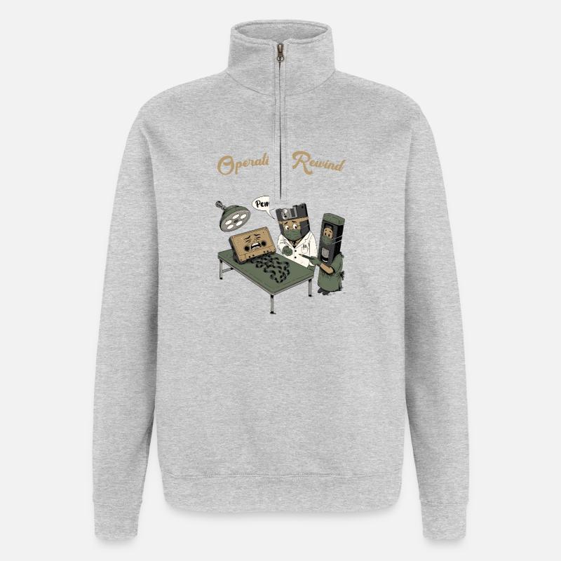 Operation Rewind: Retro MedTech - Quarter-Zip-Sweatshirt - Grau meliert