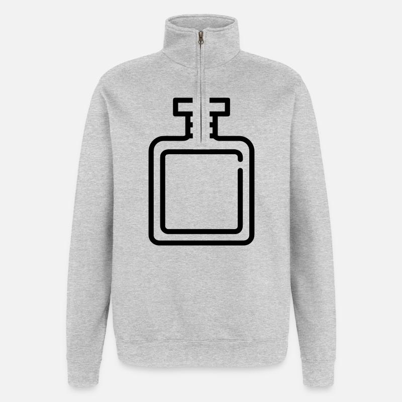 Parfümflasche - Quarter-Zip-Sweatshirt - Grau meliert