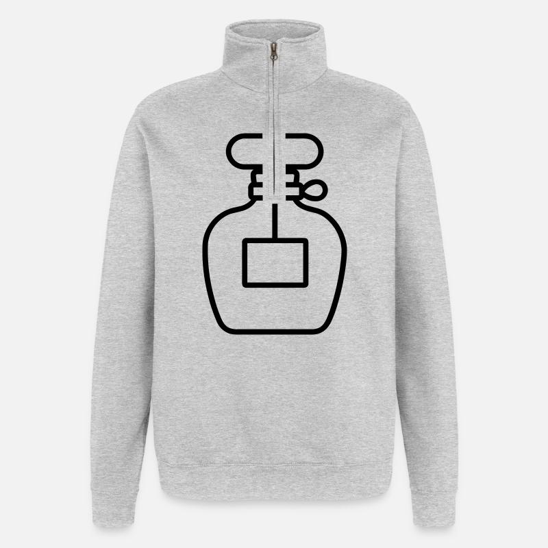 Parfümflasche - Quarter-Zip-Sweatshirt - Grau meliert
