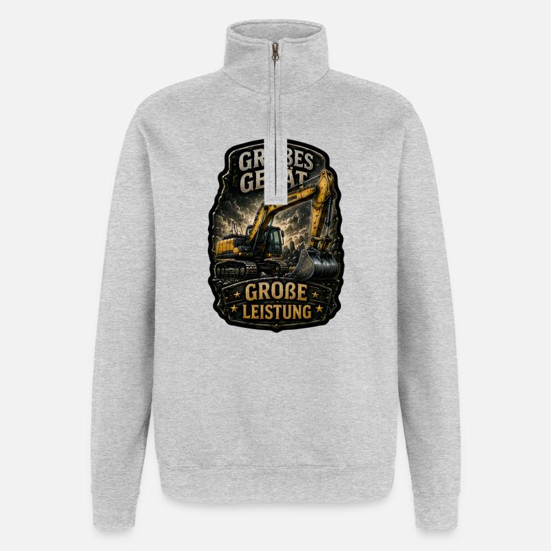 Großes Gerät. Große Leistung. - Quarter-Zip-Sweatshirt - Grau meliert