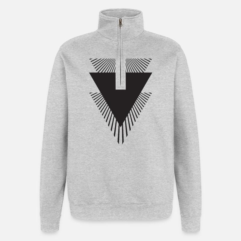 Radiant Triangles Geometry - Quarter-Zip Sweatshirt - heather grey