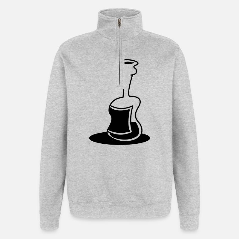 Flasche - Quarter-Zip-Sweatshirt - Grau meliert