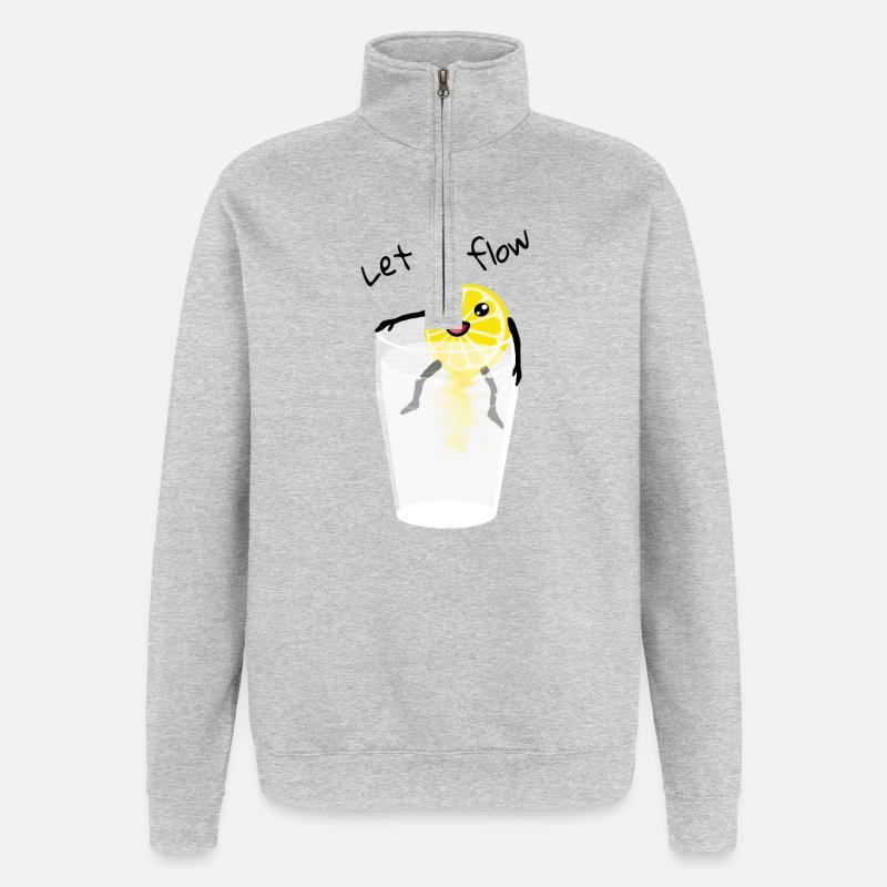 Laissez-le-couler - Sweat à zip 1/4 - gris chiné