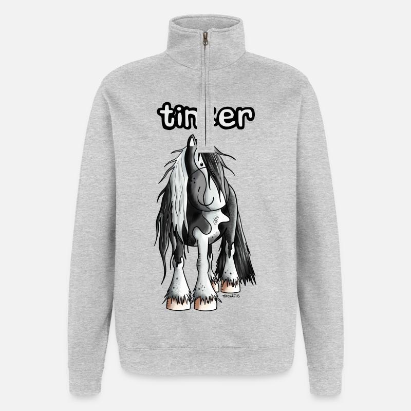 Witziger Irish Tinker - Quarter-Zip-Sweatshirt - Grau meliert