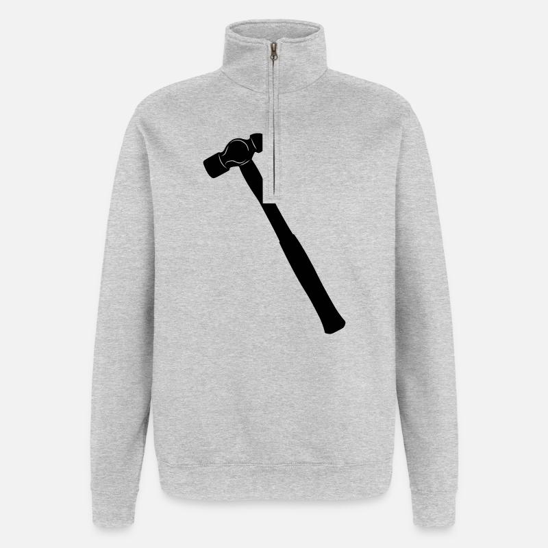 Kugelhammer oder Dellhammer Schattenbild - Quarter-Zip-Sweatshirt - Grau meliert