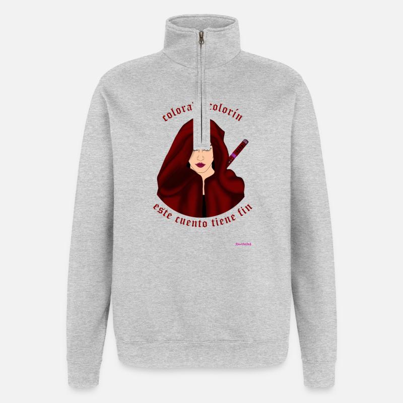 Töte Rotkäppchen - Quarter-Zip-Sweatshirt - Grau meliert
