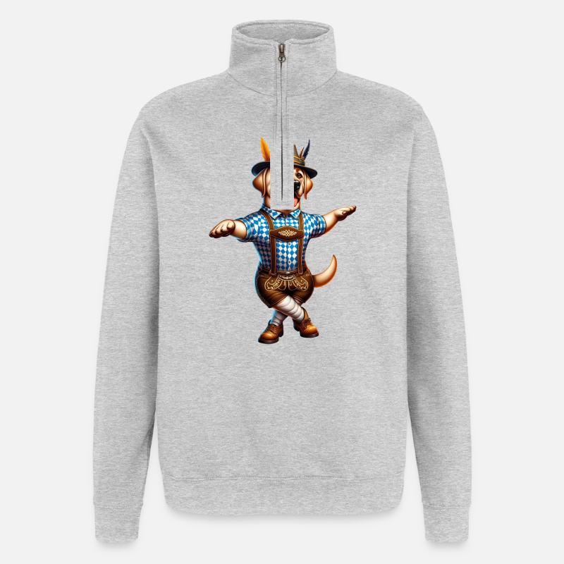 Labrador Retriever Hund Bayern - Quarter-Zip-Sweatshirt - Grau meliert