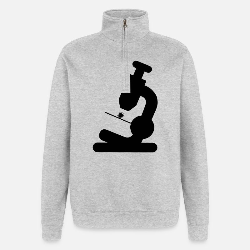 Microscope - Sweat à zip 1/4 - gris chiné