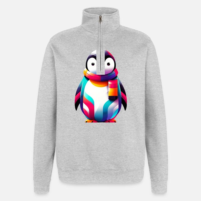 Pinguin - Quarter-Zip-Sweatshirt - Grau meliert