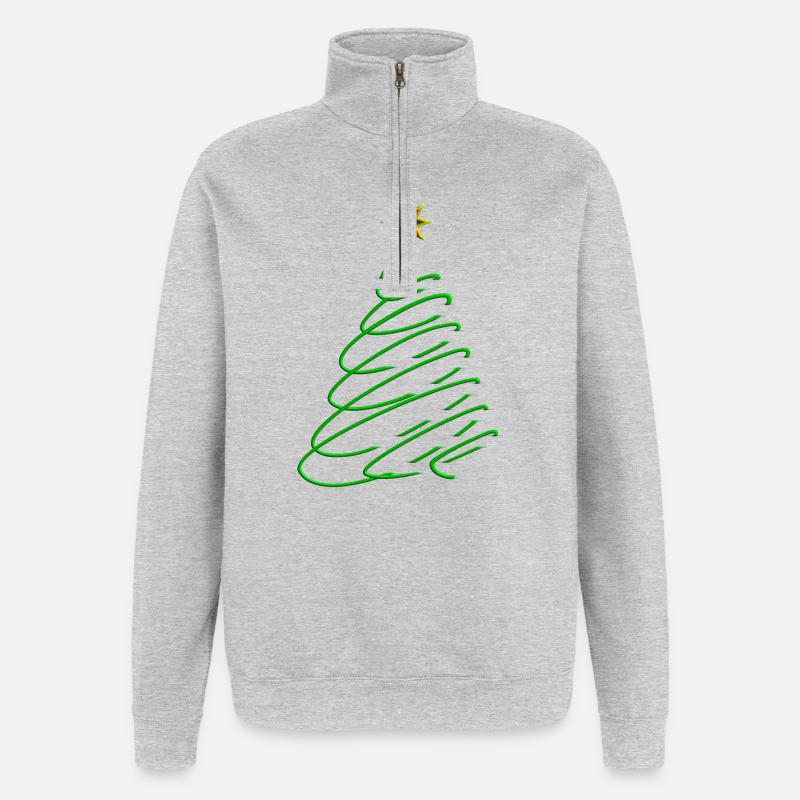 Weihnachtsbaum Spirale mit Stern - Quarter-Zip-Sweatshirt - Grau meliert