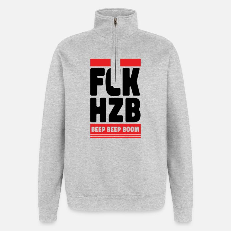 Gegen antisemitismus statement - Quarter-Zip-Sweatshirt - Grau meliert
