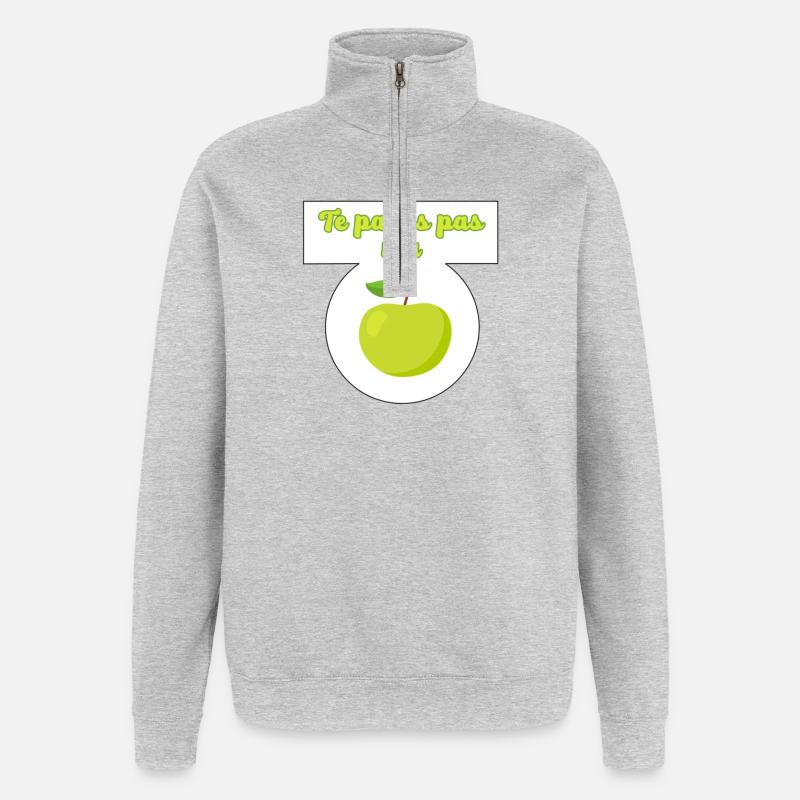 Te payes pas ma pomme - Sweat à zip 1/4 - gris chiné