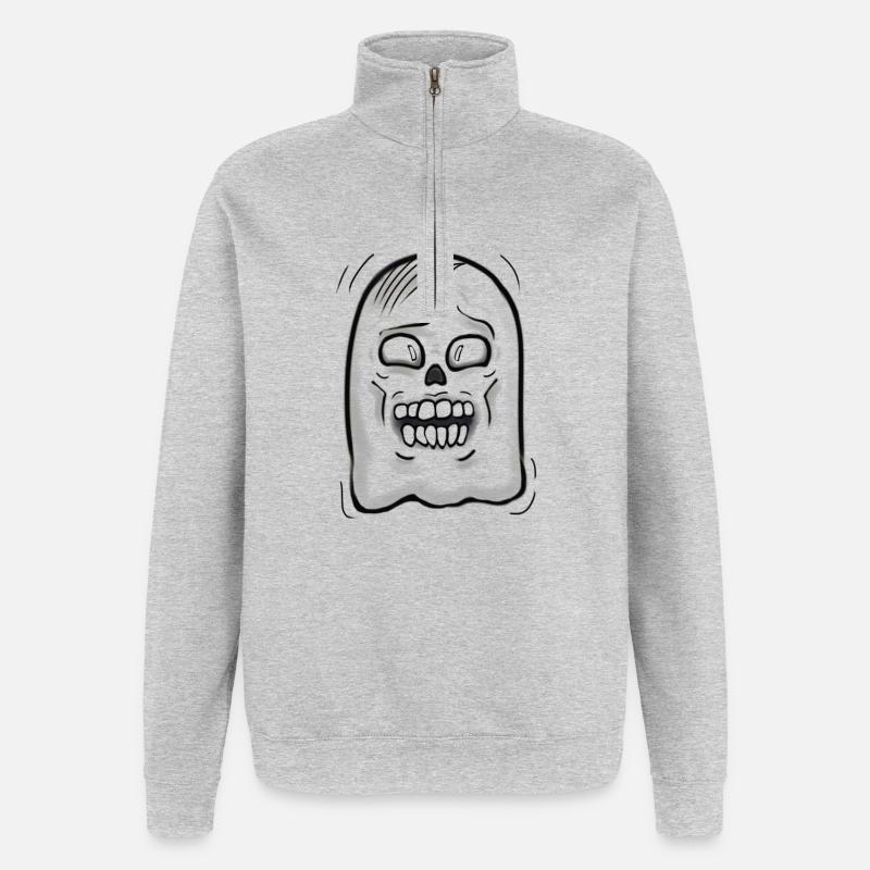 duch - Sweat à zip 1/4 - gris chiné