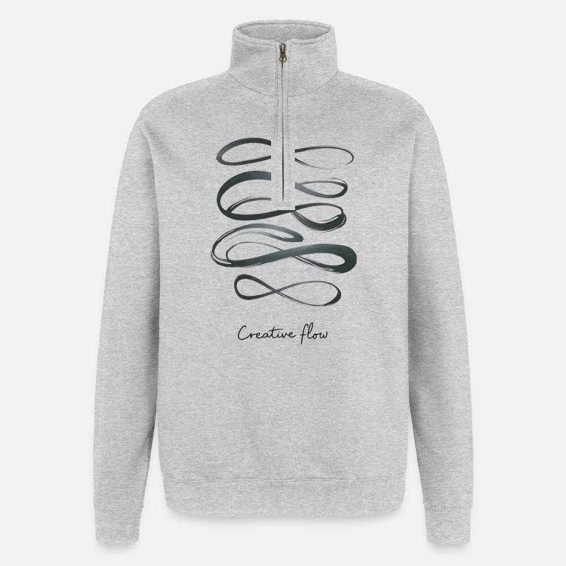 Creative Flow – Linien voller Inspiration - Quarter-Zip-Sweatshirt - Grau meliert