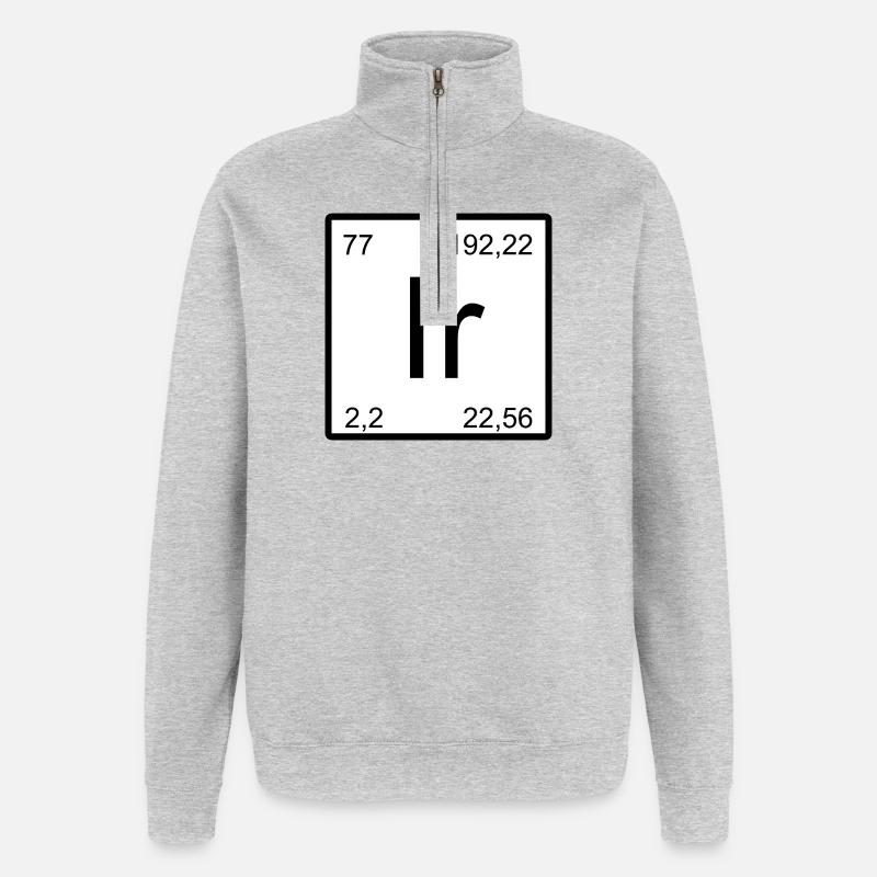 Iridium Symbol im Periodensystem - Quarter-Zip-Sweatshirt - Grau meliert
