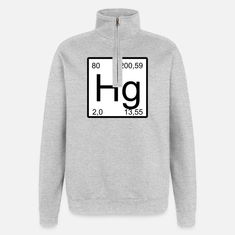 Hg Periodensystem Minimaldesign - Quarter-Zip-Sweatshirt - Grau meliert