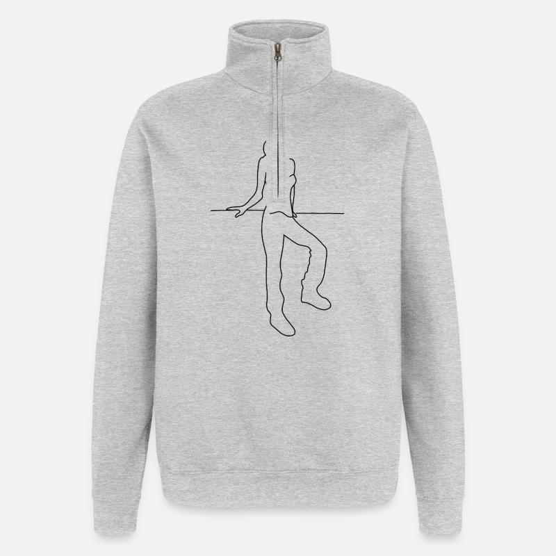 Lady - Quarter-Zip Sweatshirt - heather grey