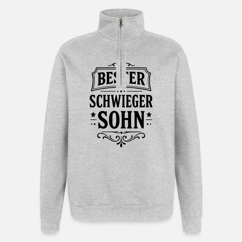 Bedste svigersøn - Sweatshirt med 1/4 lynlås - grå meleret