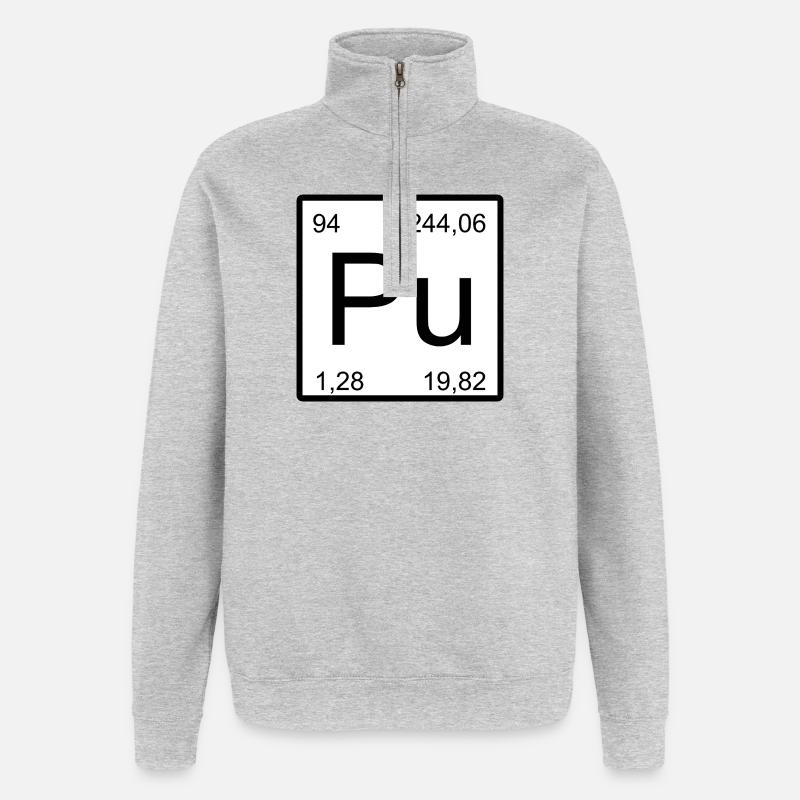 Pu Plutonium Element Design - Quarter-Zip Sweatshirt - heather grey
